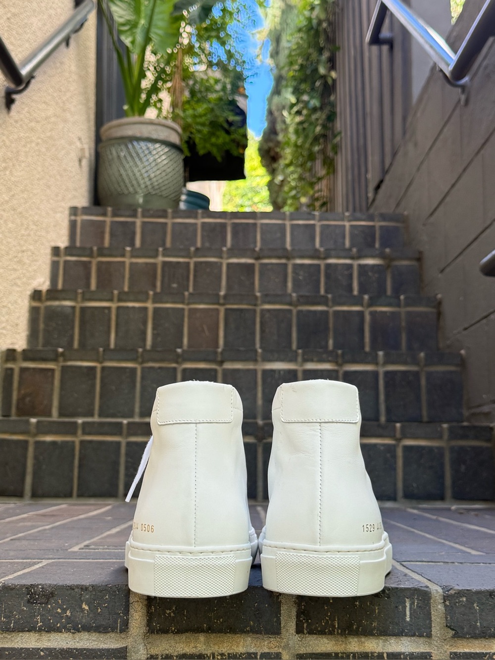 NEW Common Projects Men’s Achilles Hitop Leather Sneakers (White, M-11US/44IT) - Picture 9 of 12